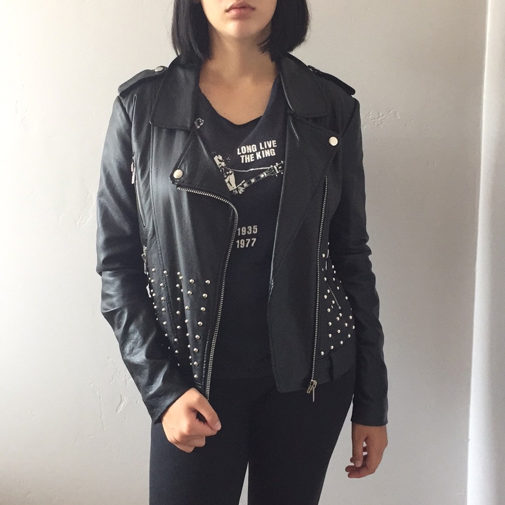 Studded faux Leather Jacket